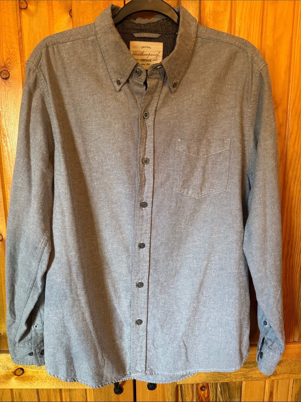 Weatherproof Vintage Heathered Gray Button-Up Shirt